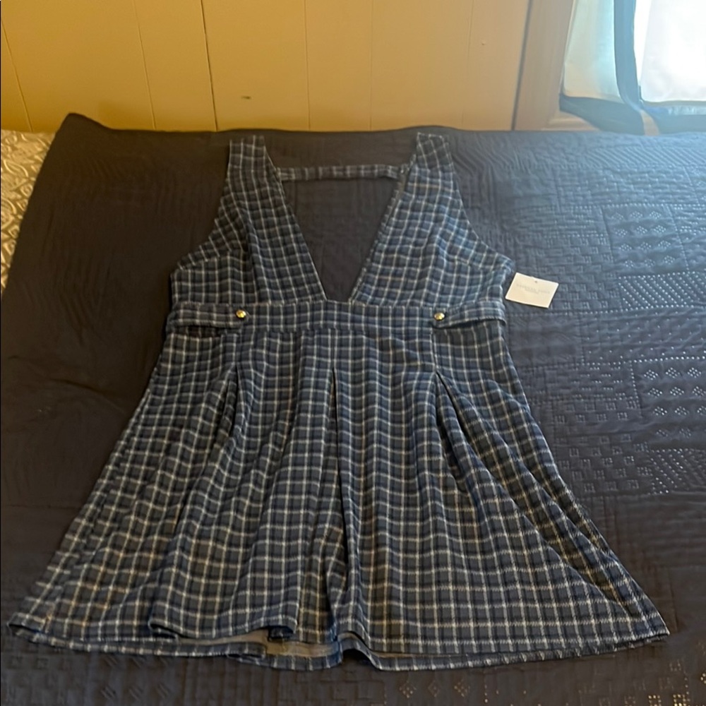 American Eagle Outfitters Blue Pleated Sundress